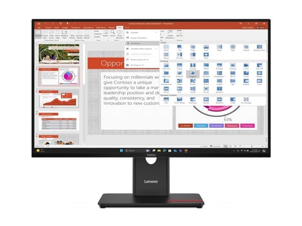 Lenovo ThinkVision T27-40, 68,6 cm (27"), 1920 x 1080 pikseliä, Full HD, LED, 6 ms, musta
