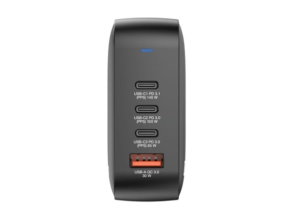 Verbatim - Strømadapter - GaN - 165 watt - 5 A - PD 3.0, PD/PPS, QC 4.0 - 4 utgangskontakter (3 x USB-C, USB)