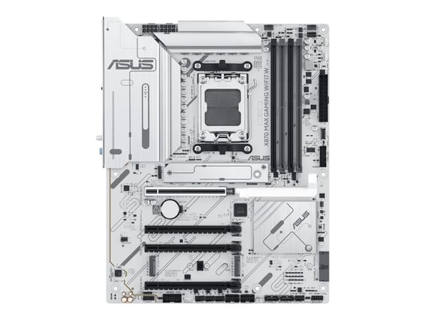 ASUS X870 MAX GAMING WIFI7 W - Hovedkort - ATX - Socket AM5 - AMD X870 Chipset - USB4, USB-C 3.2 Gen 2x2, USB 3.2 Gen 2, USB 3.2 Gen 1 - Wi-Fi 7, 2...
