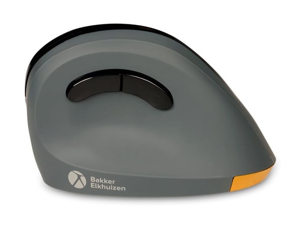 Bakker Elkhuizen PRF - Vertikal mus - ergonomisk - høyrehendt - 6 knapper - trådløs - 2.4 GHz - USB trådløs mottaker - svart, mørk grå - kartongboks