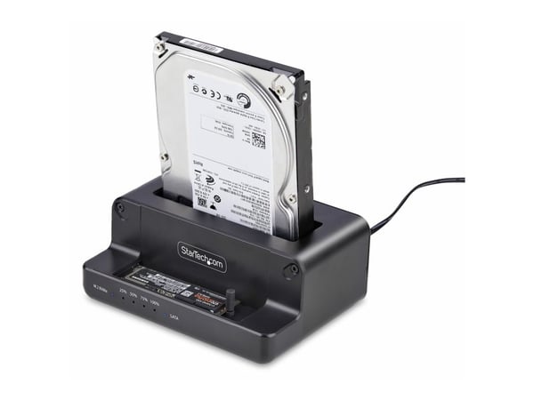 StarTech M.2 NVMe to 2.5/3.5" SATA Drive Duplicator, Dual Bay Cloner - Fast tilstands / harddiskstasjons-duplikator - 2 brønner (SATA-600 / PCI Exp...