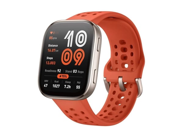 Amazfit Bip 6 - Smartklokke med stropp - væskesilikon - håndleddstørrelse: 130-195 mm - display 1.97" - Bluetooth - 27.9 g - rød