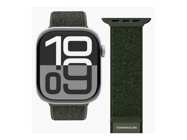 Vonmählen Fitness Loop 2 - Sløyfe for smart armbåndsur - 40/41/42 mm - oliven - for Apple Watch Hermès Series 9, SE 3, Series 10, Series 11, Series...
