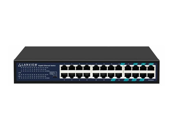 Lanview - Switch - smart - 24 x 10/100/1000 - stasjonær, rackmonterbar