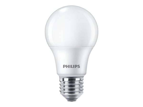 Philips LED - LED-lyspære - form: A60 - mattslipt finish - E27 - 7 W (ekvivalent 60 W) - klasse E - varmt hvitt lys - 2700 K