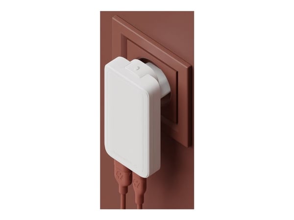 dbramante1928 re-charge Pro - Strømadapter - slank - 65 watt - 2 utgangskontakter (USB-C, USB) - hvit