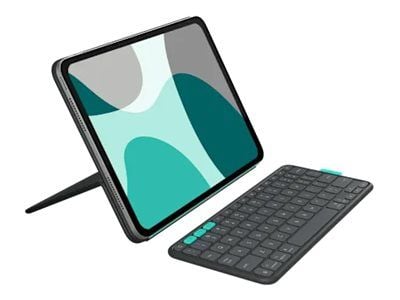 Logitech Flip Folio - Näppäimistö - täysikokoinen - langaton - Bluetooth LE - QWERTY - englanninkielinen - grafiitti - Apple 10,9 tuuman iPad Air (...