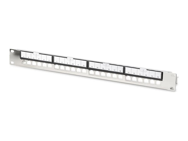 DIGITUS - Pluggbord (blankt) - modular - rackmonterbar - skjermet - svart, RAL 9005 - 1U - 19" - 24 porter