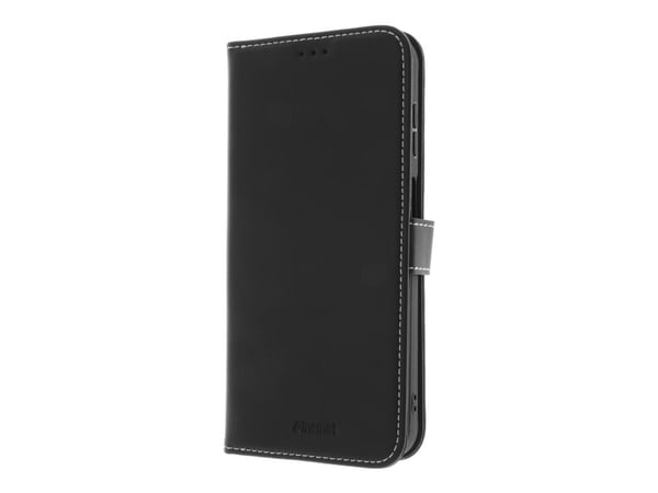 Insmat Exclusive - Lommebok for mobiltelefon - lær, kartong+papir+aluminiumsfolie, polykarbonat (PC) - svart - for Samsung Galaxy XCover7 Pro