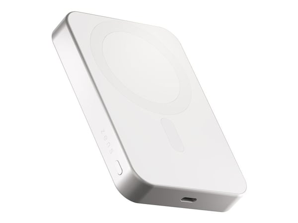 ZENS Pro 1 - Trådløs nødlader - slank - 10000 mAh - 15 watt - på kabel: USB-C - hvit