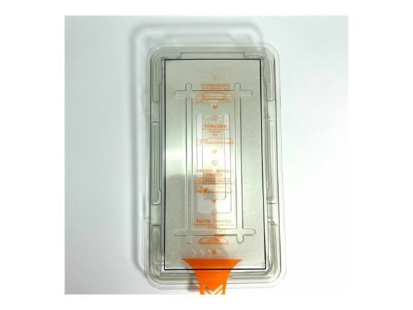 eSTUFF - Skärmskydd för mobiltelefon - with single use installation frame - glas - ramfärg svart (paket om 50) - för Samsung Galaxy A26