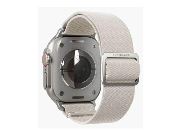 Vonmählen - Sløyfe for smart armbåndsur - nylon - kremfarget - for Apple Watch (44 mm, 45 mm, 46 mm, 49 mm)