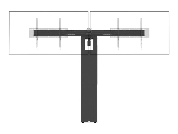 Vision VFM-F50/D - Stativ - motorisert - for 2 LCD/plasma-paneler - stål, aluminium - svart - skjermstørrelse: 55"-86" - monterbar fra gulv til vegg