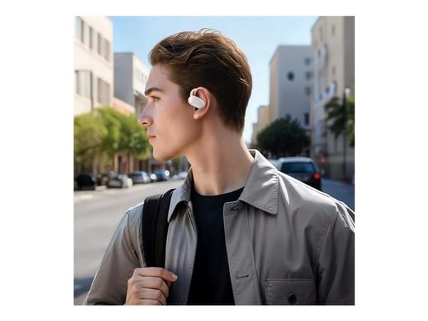 Soundcore V20i - True wireless-hodetelefoner med mikrofon - åpent øre - over-øret-montering - Bluetooth - hvit