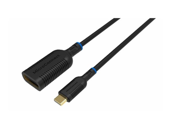 Microconnect MC-USBCDP-A, 0,2 m, USB Type-C, DisplayPort, Uros, Naaras, Suora
