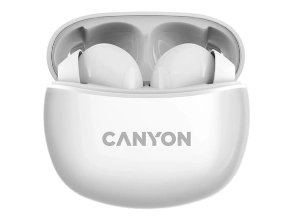 Canyon TWS-5 - True wireless-hodetelefoner med mikrofon - i øret - Bluetooth - hvit