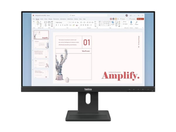 Lenovo ThinkVision E24-40 - LED-skjerm - 24" (23.8" synlig) - 1920 x 1080 Full HD (1080p) @ 100 Hz - IPS - 250 cd/m² - 1300:1 - 4 ms - HDMI, VGA, D...