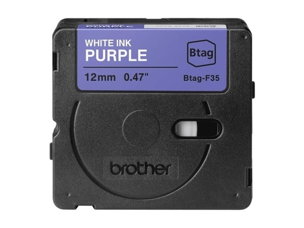 Brother BTAG-F35, Valkoinen purppuralla, Filippiinit, 5 vuosi/vuosia, Brother, P-touch PT-N10, PT-N20, PT-N25BT, 1,2 cm