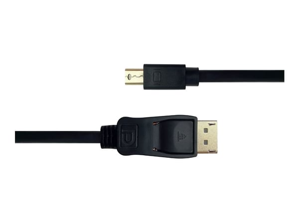 Deltaco Mini DisplayPort / DisplayPort -kaapeli, DP 1.2, HBR, 1 m, musta, 1 m, DisplayPort, Mini DisplayPort, Uros, Uros, 3840 x 2160 pikseliä