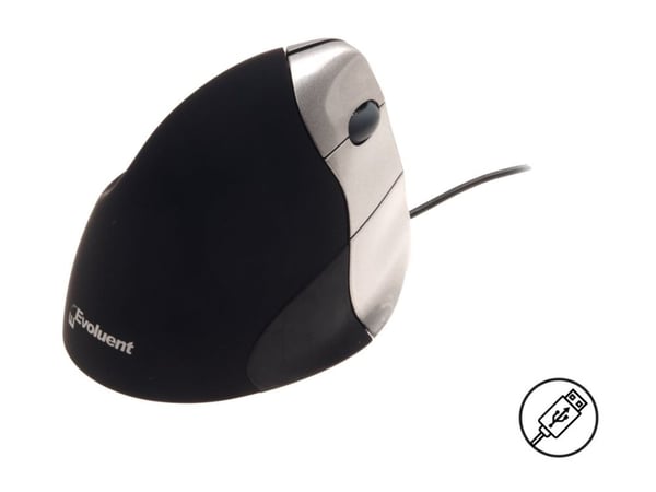 Bakker Elkhuizen Evoluent Vertical Mouse - Vertikal mus - høyrehendt - optisk - 5 knapper - kablet - PS/2, USB