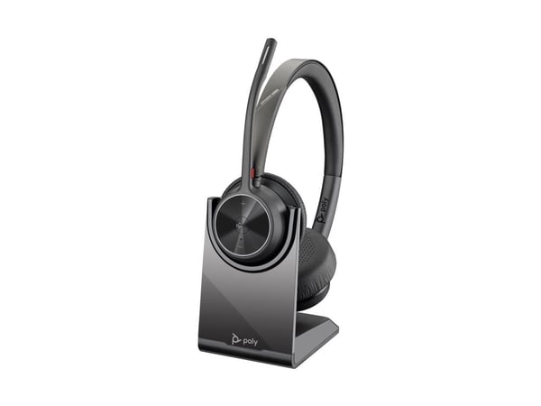 HP Poly Voyager 4320-M - Hodesett - on-ear - Bluetooth - trådløs, kablet - USB-A via Bluetooth-adapter, USB-A - svart - Certified for Microsoft Tea...