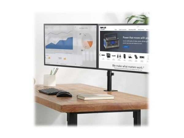 Eaton Tripp Lite Series Flex arm dual desk mount for 13 - 27" screens up to 17.6 lbs per screen - Monteringssett - full bevegelse - for 2 LCD-skjer...