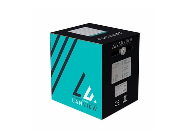 Lanview - Samlet kabel - 305 m - 6.3 mm - foliebelagt uskjermet tvinnet kabelpar (F/UTP) - CAT 6 - halogenfri, rund, solid, 10 Gigabit Ethernet - hvit