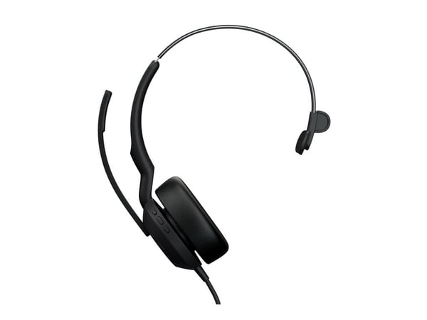 Jabra Evolve2 50 UC Mono - Hodesett - on-ear - kablet - aktiv støydemping - USB-C, USB-A - UC-sertifisert