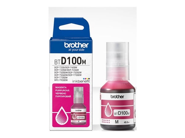 Brother BTD100M, Alkuperäinen, Magenta, Brother, MFC-T930DW, DCP-T830DW, DCP-T730DW, DCP-T530DW, DCP-T430W, DCP-T230, 5000 sivua, 48,8 ml