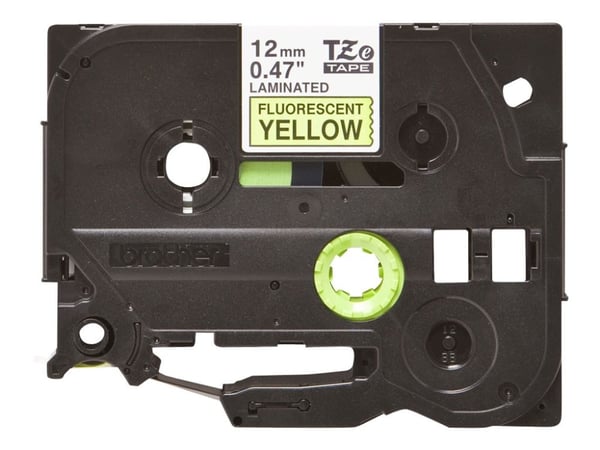 Brother TZe-C31 - Svart på fluorescerende gult - Rull (1,2 cm x 5 m) 1 kassett(er) laminert teip - for Brother PT-D210, D600, H110; P-Touch PT-1005...