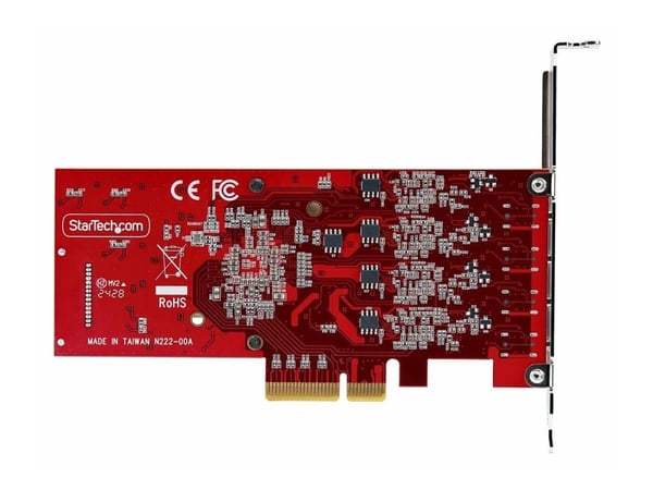 StarTech.com P10Q4C-USB-CARD, PCIe, USB Type-C, PCI 3.0, Rød, ASMedia - ASM3142 x4, ASMedia - ASM1543 x4, ASMedia - ASM2812X, 10 Gbit/sek.