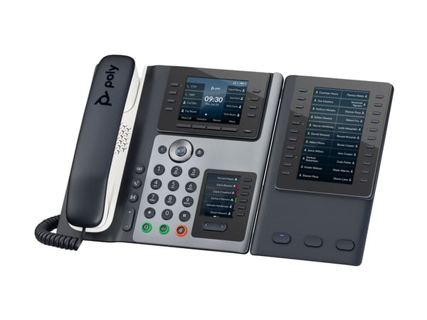 Poly Edge E400 - VoIP-puhelin, jossa on soittajan tunnistus/puhelun odotus - 3-puheluominaisuus - SIP, SDP - musta