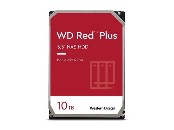 WD Red Plus WD100EFGX - Harddisk - 10 TB - intern - 3.5" - SATA 6Gb/s - 7200 rpm - buffer: 512 MB