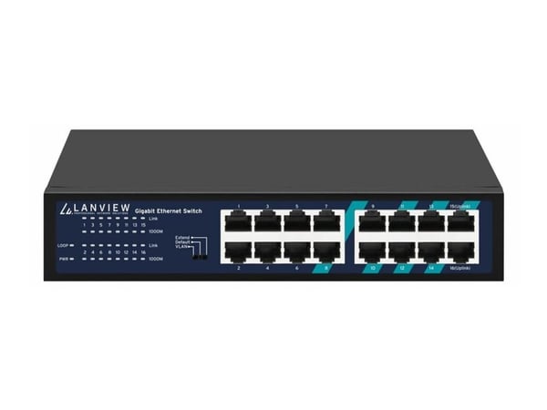 Lanview - Switch - smart - 16 x 10/100/1000 - stasjonær, rackmonterbar