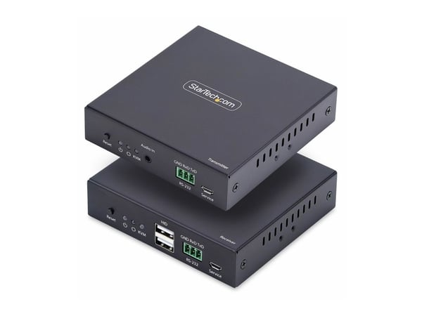 Startech HDMI KVM Extender Over IP Network, 4K 60Hz, Driverless - Sender- og mottakerpakke - video/lyd/USB-utvider - HDMI
