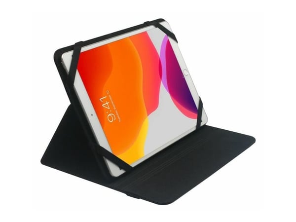 eSTUFF - Skjermbeskytter for nettbrett - polyuretan kunstskinn - svart - 10,1"