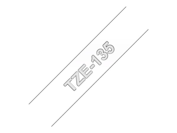 Brother TZe-135 - Selv-adhesiv - hvitt på klart - Rull (1,2 cm x 8 m) 1 kassett(er) laminert teip - for Brother PT-D210, D600, H110; P-Touch PT-101...