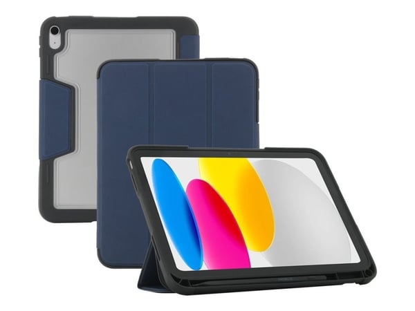 Mobilis - Lommebok for nettbrett - robust - med gjennomsiktig bakside og forsterkede hjørner - blå - 11" - for Apple 10.9-inch iPad Wi-Fi, Wi-Fi + ...