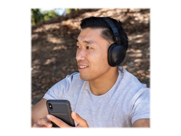 JLab Studio Pro - Hodetelefoner med mikrofon - full størrelse - Bluetooth - trådløs, kablet - aktiv støydemping - 3,5 mm jakk - svart