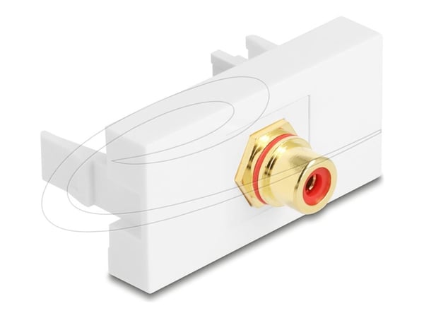 Delock - Easy 45 - trykklåsmodul - gold plated - RCA - 1 gang - rød, hvit