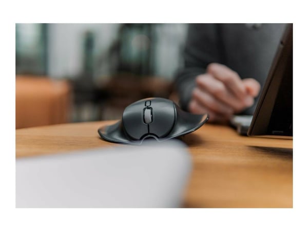 Bakker Elkhuizen HandShoeMouse Shift - Mus - ergonomisk - høyre- og venstrehåndet - laser - 3 knapper - trådløs - svart