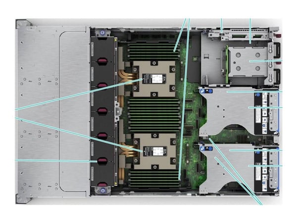 HPE ProLiant DL385 Gen11 - Server - rackmonterbar 2U - toveis - 1 x EPYC 9115 / inntil 4.1 GHz - RAM 64 GB - SATA/SAS/NVMe - hot-swap 2.5" brønn(er...