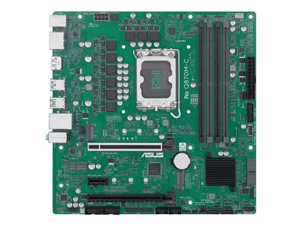 ASUS Pro Q870M-C-CSM - Hovedkort - micro ATX - LGA1851-sokkel - Q870 Chipset - USB-C 3.2 Gen2, USB 3.2 Gen 1, USB 3.2 Gen 2 - Gigabit LAN - innbygd...