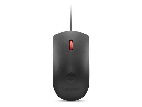 Lenovo - Mus - optisk - 3 knapper - kablet - USB - svart, rød