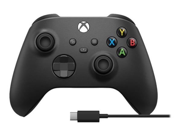 Microsoft Xbox Wireless Controller + USB-C Cable - Spelkontroll - trådlös - Bluetooth - kolsvart - för PC, Microsoft Xbox One, Android, Microsoft X...