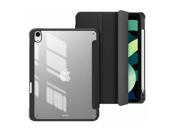 eSTUFF NEW YORK Mirror - Lommebok for nettbrett - termoplast-polyuretan (TPU), polykarbonat, polyuretan - svart/klar - for Apple 10.9-inch iPad Air...