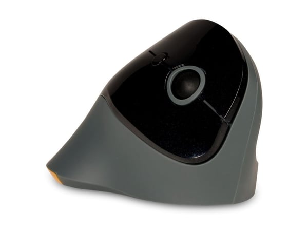 Bakker Elkhuizen PRF - Vertikal mus - ergonomisk - høyrehendt - 6 knapper - trådløs - 2.4 GHz - USB trådløs mottaker - svart, mørk grå - kartongboks