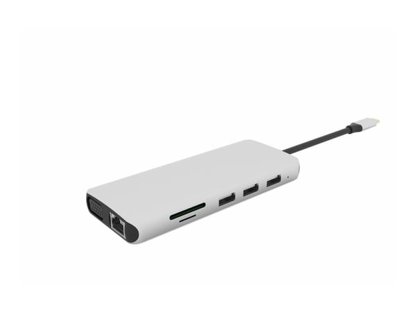 eSTUFF Single USB-C Dock - Dokkingstasjon - USB-C 3.2 Gen 1 - VGA, HDMI - 1GbE