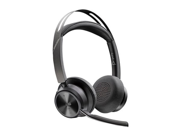 HP Poly Voyager Focus 2-M - Hodesett - on-ear - Bluetooth - trådløs - aktiv støydemping - USB-C via Bluetooth-adapter - svart - Certified for Micro...