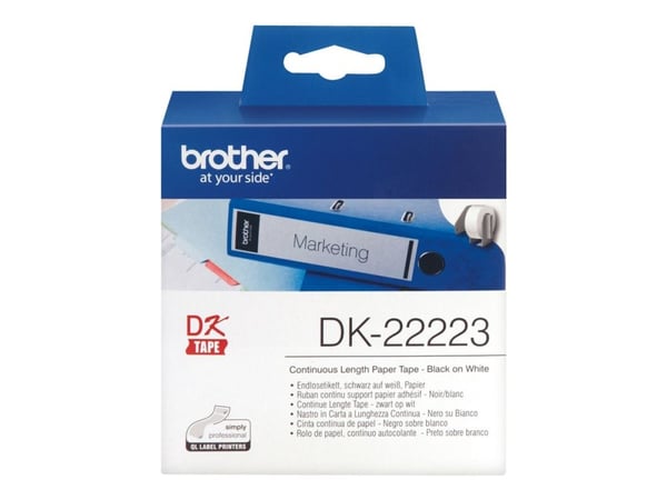 Brother DK-22223 - Papir - svart på hvitt - Rull (5 cm x 30,5 m) 1 rull(er) sammenhengende etiketter - for Brother QL-1050N, QL-500A, QL-550, QL-56...